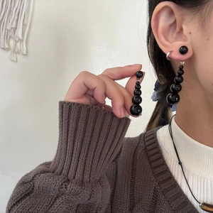 Lange Perlenkette im neuen chinesischen Stil mit Achat und Tigerauge Steinen für Damen