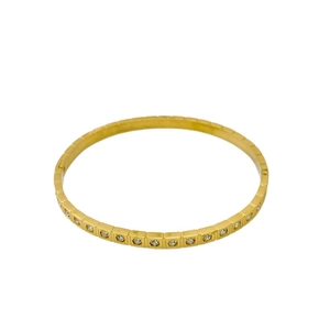 Elegante bracciale a maglie quadrate dorate con cristalli in acciaio al titanio per donna
