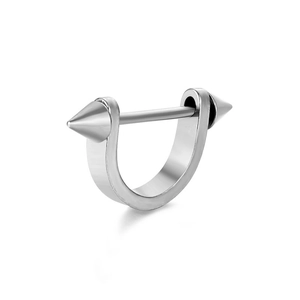 Polierter Edelstahl U-Form Hufeisen Körperschmuck mit scharfen konischen Spitzen