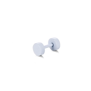 Pendientes de pesas minimalistas en blanco mate hechos de acero inoxidable sólido