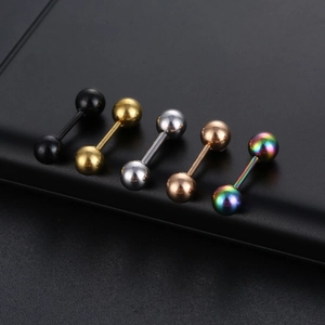 Bijoux de Piercing en Acier Inoxydable 316L Barbell Clou de Langue Boucles d'Oreilles Clous en Cartilage pour Hommes Femmes
