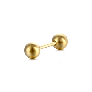 Barbell de piercing en acier inoxydable doré brillant pour le cartilage ou la langue
