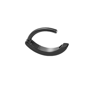 Minimalist black stainless steel hinged segment ring for body piercing jewelry