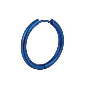 Boucle d'oreille minimaliste en acier inoxydable bleu avec finition mate et fermoir