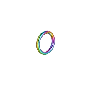 Rainbow 316L stainless steel seamless hinged clicker hoop for body piercing