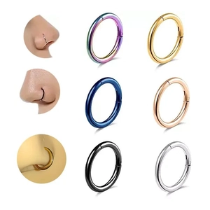 Minimalist 316L Stainless Steel Seamless Nose Ring Hinged Segment Clicker Body Piercing Hoop For Women Men Unisex Jewelry