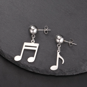 Pendientes Colgantes Minimalistas de Acero Inoxidable 304 con Nota Musical para Mujeres Niñas Símbolo de Música Joyería Regalo