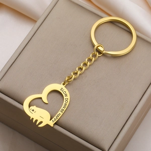 Detail of gold heart pendant with sloth engraving and Slow Down Be Happy text