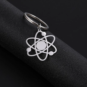 Edelstahl Atomsymbol Wissenschaftlich Schlüsselanhänger Für Damen Herren Punk Hip Hop Minimalistisch Schlüsselring Schmuck Geschenk
