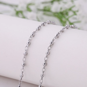 Silver Copper Round Bead Eyewear Chain Multi-functional Anti-lost Mask Strap Adjustable Silicone Loops Glasses Holder For Women