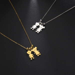 Ciondoli silhouette per bambini stile cartone animato in finitura oro e argento