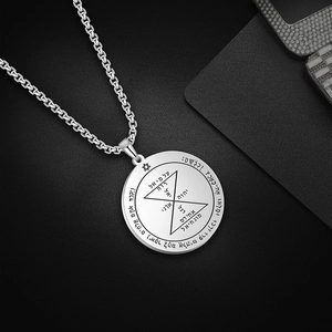 Collana Chiave di Salomone con ciondolo esagramma in acciaio inossidabile e catena box