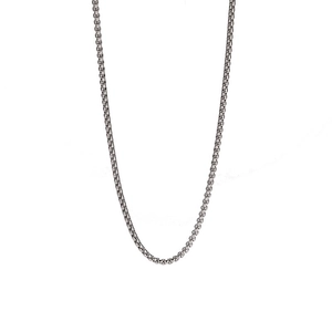 Minimalistische silberne Edelstahlhalskette mit poliertem Rundglied-Design
