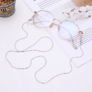 Chaîne de Lunettes Cylindrique en Perles de Cuivre Cordon de Masque Antidérapant Femmes Hommes Rétro Or Argent Or Rose Accessoires de Lunettes