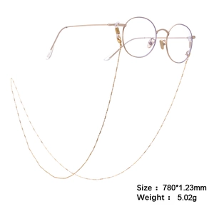 Chaîne de lunettes dorée en cuivre et support de masque avec boucles antidérapantes
