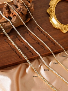 Chaînes tennis de 1mm à 4mm de large avec placage or 18k et détails en zircon blanc