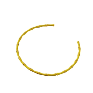Golden bamboo joint open choker with yellow enamel finish for women's fashion
