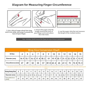 Guide des tailles de bague détaillé montrant comment mesurer la circonférence du doigt