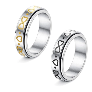 Anello Spinner in Acciaio Inossidabile 316 Con Cuore e Infinito Per Sollievo Ansia Gioielli Per Uomo Donna