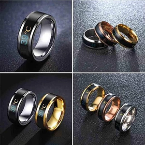 Anillo inteligente de acero sensible a la temperatura con pantalla Celsius en varios colores