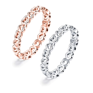 Mode Roestvrijstalen Hol Hart Ring Voor Dames Stapelbaar Roségoud Zilver Vergulde Knokkel Band Sieraden Cadeau