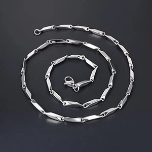 Minimalist Stainless Steel Bar Link Chain Necklace For Men Women Silver Color Industrial Geometric Neck Chain Jewelry Gift