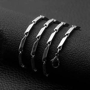 Polished stainless steel Mobius strip link chain necklace with lobster clasp for men