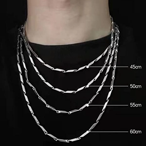 Silver stainless steel Mobius necklace chains for men in lengths 45cm to 60cm