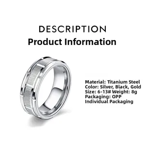 Detailspezifikationen des 8mm Edelstahlrings mit Angaben zu Größe und Gewicht