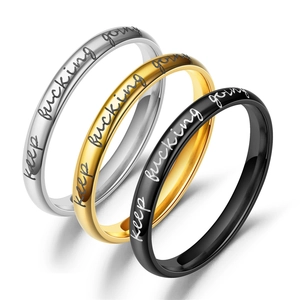 Roestvrij Stalen Gegraveerde Keep Fucking Going Bandring Minimalistische Inspirerende Sieraden Voor Heren Dames Dagelijks