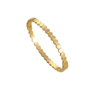 Bracciale in acciaio inossidabile placcato oro 18k lucido con motivo a nido d'ape