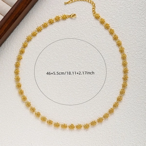 Collar gargantilla vintage de girasol dorado con cadena ajustable 46+5,5 cm para mujer