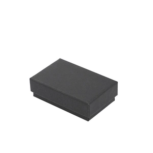 Minimalist black rectangle cardboard jewelry gift box with a two-piece lid and base design