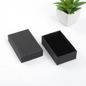Classic black rectangular jewelry gift box with matte finish and soft foam insert