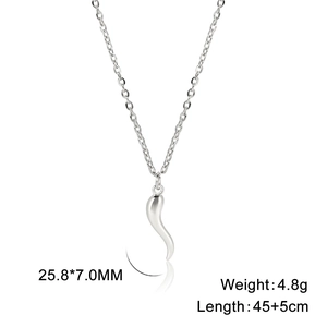 Minimalist silver plated cylinder pendant necklace with dimensions 25.8x7mm for women