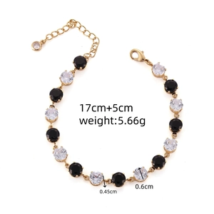 Spécifications de taille pour bracelet chaîne en or et zircon, longueur 17cm plus extension 5cm