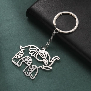 Mode Hohl Aus Elefant Schlüsselanhänger Edelstahl Tier Auto Schlüsselanhänger Anhänger Für Damen Herren Täglich Schmuck