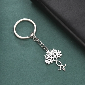 Levensboom Roestvrijstalen Sleutelhanger Oneindigheidssymbool Holle Hanger Zilver Metaal Auto Sleutelring Gepersonaliseerd Sieraad Cadeau