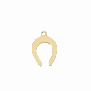 Polished gold horseshoe arch pendant crafted from high-quality 304 stainless steel