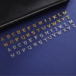 Breloques Lettres Alphabet A-Z en Acier Inoxydable 304 Avec Doubles Boucles Connecteurs de Bijoux Pour Colliers Bracelets DIY