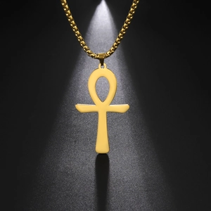 304 Edelstahl Ägyptisches Ankh Kreuz Anhänger Halskette Für Herren Damen Altes Lebensschlüssel Symbol Religiöser Schmuck Geschenk