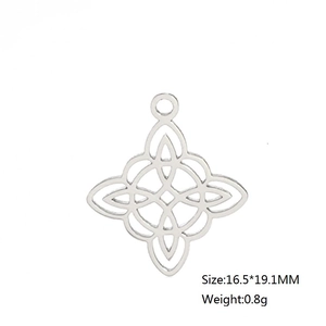 Stainless steel Celtic witch knot double layer pendant 16.5x19.1mm for jewelry making
