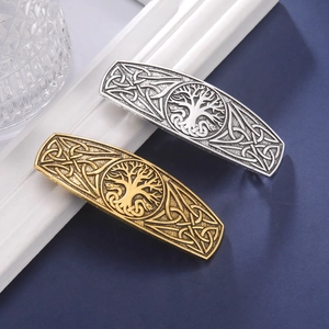 Vintage Celtic Knot Tree of Life Alloy Hair Clip Antique Silver Gold Metal French Barrette For Women Girls Hair Accessory