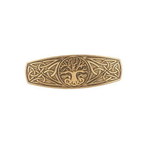Vintage Celtic hair clip featuring Tree of Life and intricate knotwork in bronze finish
