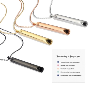 Collar de Respiración Consciente de Acero Inoxidable Colgante para Aliviar el Estrés y la Ansiedad Regalo de Meditación