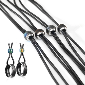 Stainless Steel Couple Ring Pendant Necklace With Color Changing Bead Engraved His Queen Her King Crown Jewelry For Couples