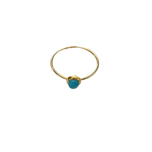 Anello minimalista in acciaio inossidabile placcato oro 18K con pietra turchese