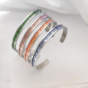 Vintage Titanium Steel Luminous Dragon Pattern Cuff Bracelet For Men Gothic Celtic Knot Night Glow Bangle Jewelry Gift