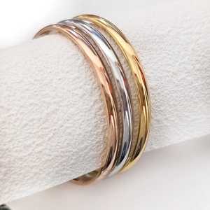 Brazalete Minimalista de Acero Inoxidable para Mujer Joyería Pulida Lisa Curvada Oro Plata Oro Rosa Regalo
