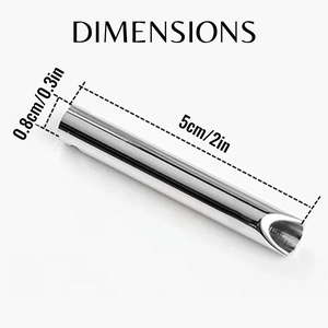 Polished titanium steel whistle necklace pendant measuring 5cm length and 0.8cm width
